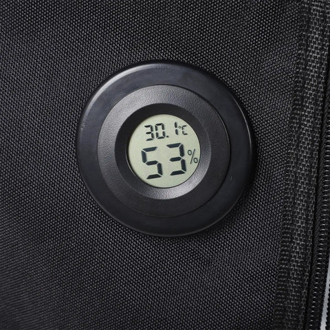 Display showing temperature and humidity on Fireproof 3D Printer Enclosure Kit With Temperature Control And LED Light.