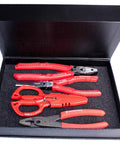 4 Piece Screw Extraction Pliers Gift Set Time Saving Handy Tool Kit For Removing Rusted Damaged And Security Screws Nuts And Bolts Ideal For Home Workshop And Professionals With Hardened Steel Tips And Comfortable Grips displayed in open box