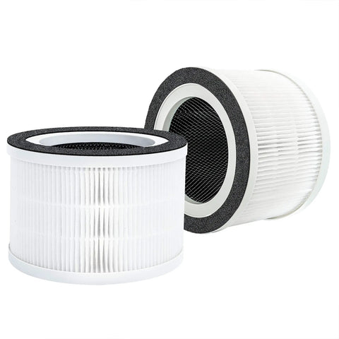 Allo Compatible Replacement Filter 2 Pack For Afloia Fillo And MOOKA Allo Air Purifiers, 3 In 1 Filtration with white pleats