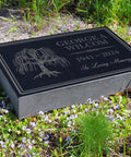 Personalized Granite Memorial Stone For Grave Decor Outdoor Tree Of Life Memorial Plaque Custom Cemetery Marker, 12x8x2 in, 24 lb