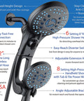 Boss High Pressure Shower Head Duo Handheld And Rain Heads with 50 Modes, adjustable arm, anti-clog nozzles, dual shower system