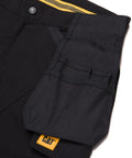 Men's Advanced Trademark Stretch Pant pocket detail, Slim Fit Black 34W X 32L Durable Canvas Blend, showcasing belt loop