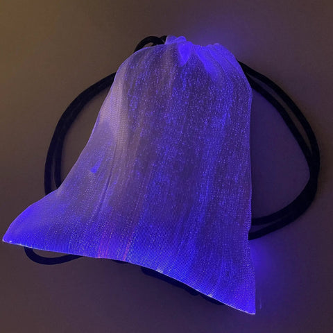 LED Fiber Optic Drawstring Backpack With 11 Lighting Modes Including 7 Colors And 4 Flash Patterns Lit Party Ready Glow