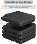 Heavy Duty 4 Piece 200Lb Beefy Cantilever Offset Umbrella Base Fillable With Water Or Sand U Locking Square Shaped Pedestal stackable design