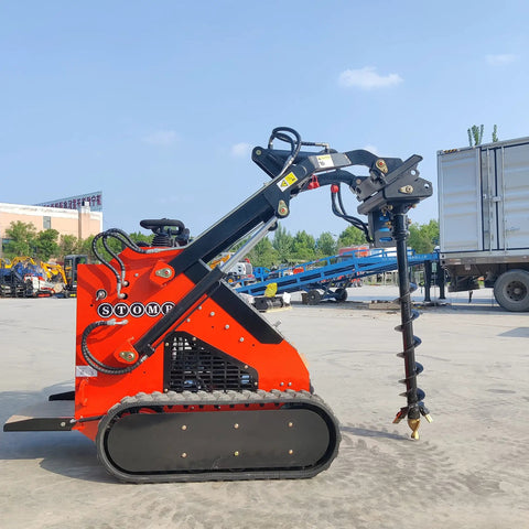Mini Skid Steer Loader 1800 Lb Capacity With Auger For Digging Drilling And Light Bull Dozing In Gardens Farms Parks