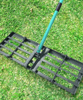 Lawn Leveling Rake With 30 Inch Head And 78 Inch Adjustable Steel Handle For Soil Sand Dirt And Grass on Lawn