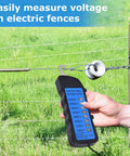 12KV Fence Tester With 8 Neon Indicator Lights Workhorse Electric Fence Voltage Meter For Farms Fault Finder And Quick Wire Fault Detection Tool For Easy Field Checks, handheld on fence line