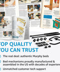 Top Shelf Queen Size Vertical Murphy Bed Kit Showcasing Gritty American Made Steel Build assembly instructions and parts.