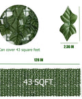 Artificial Ivy Privacy Fence Screen 128 By 48 Inches UV Resistant Faux Hedge Wall For Indoor Outdoor Use Realistic Greenery Backdrop