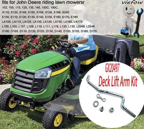 Deck Lift Arm Kit For John Deere L100 LA D Series Tractors With Front Draft Rod Arm Ball Spring Locking Pin Washer And Lock Nut Replacement Parts For Easy Install And No Hassle Performance, GX20497 kit