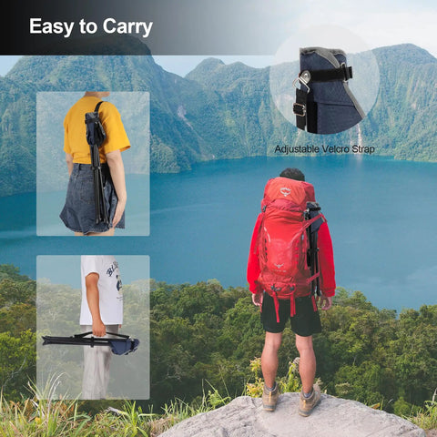 Traveler with backpack carrying Two Pack Folding Camping Stools For Adults Heavy Duty Lightweight Portable Tripod Chairs Seats