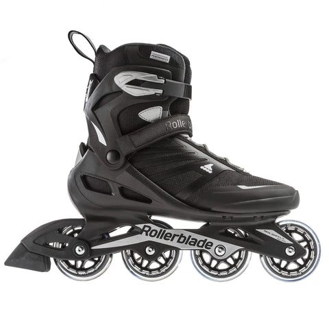 Zetrablade Mens Fitness Inline Skates For Beginners With High Cuff Support Comfortable Padded Liner Durable Shell Black Silver