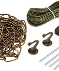 Antique Brass 15-Foot Swag Light Kit With Chain And Inline Switch, 20-Foot Cord, Hooks Included, Model 7047100 components