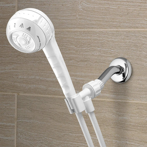 Sm451E 1.8 GPM PowerSpray Plus Shower Massage Head Upgrade With Handheld Hose And Adjustable Bracket Four Spray Settings White