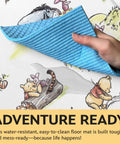 Hand lifting Mickey Mouse Minnie Mouse Stitch Winnie The Pooh Totally Anti Fatigue Kitchen Mats With Non Slip Backing Water Resistant PVC Foam.