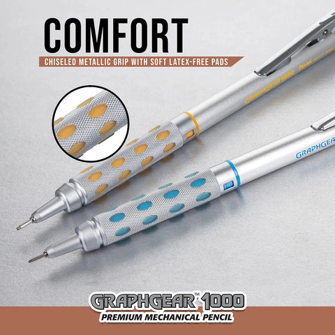 GraphGear 1000 Mechanical Pencil 0.5mm With Lead Hardness Indicator And Dual Action Retractor Black Barrel detail view
