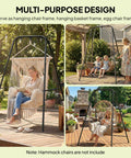 Heavy Duty Free Standing Hammock Chair Stand With Anti Slip Foot Pads And Two Carabiners For Indoor And Outdoor Use