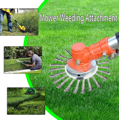 8 Inch Steel Wire Weed Eater Head With Universal Adapter Kit for Trimmer and Brush Cutter in grass, heavy duty wire blades