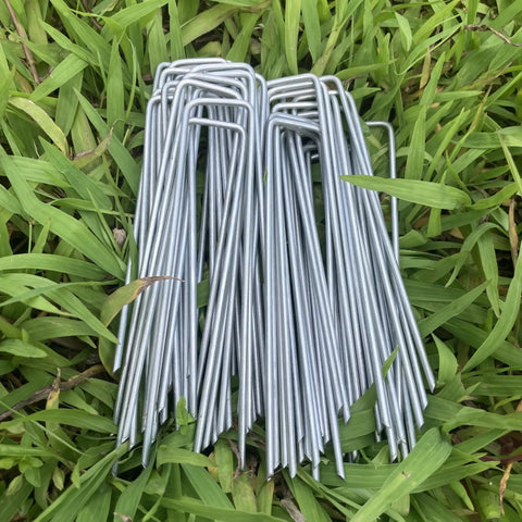 Sturdy 6 Inch Galvanized Steel Garden Stakes For Securing Weed Fabric Landscape Netting Ground Sheets Fleece And Christmas Decor Tough As Nails Heavy Duty Pegs Durable Outdoor Lawn And Garden Essentials 50 Pack