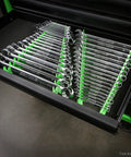 Drawer with 4 Piece Rail Wrench Organizer Set For Toolbox With Magnetic Rails And V Shape Design To Hold 40 Wrenches Short And Long Rails
