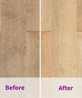 Before and after cleaning sealed hardwood with All Floors Cleaner Refill Safe For Sealed Hardwood Tile Vinyl Laminate and More.