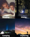 People using Powerful Emergency LED Handheld Flashlight Set 4 Pack With Adjustable Focus, Five Modes in various outdoor activities