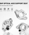 SHF16 aluminum rail clamp seats for 12mm linear guides, oxidized finish, 4-pack