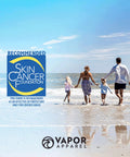 Family walking on beach with Skin Cancer Foundation logo, promoting Women's V Neck UPF 50 Plus Long Sleeve Sun Shield Tee in seagrass.