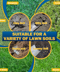 Lawn Aerator Coring Tool Manual Plug Core Aerator For Dense Soil image showing suitable lawn grasses and soils for aeration