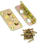 Heavy Duty Bed Rail Brackets Full Set Of 4, Rust Proof No Mortise Frame Connectors For Wood Beds, universal steel brackets and screws.