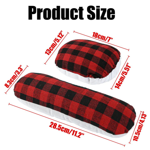 Go To Tailor Pressing Ham And Sleeve Roll Set For Pro Sewists Slick Ironing Cushion with plush linen fill, showing dimensions.
