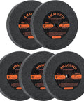 Premium Nylon Deburring Wheels 6 Inch, 180 Grit Silicon Carbide Buffing Pads 5 Pack on a white background.