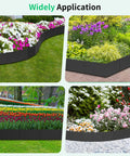 Collage of gardens using No Dig Plastic Garden Edging Border Kit With 20 Interlocking Panels And 20 Metal Anchoring Stakes