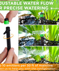 Adjustable One Hundred Drip Irrigation Emitters Vortex Fan Sprayer Kit For Gardens And Pots, setup demonstration.