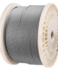 Spool of One Eighth Inch 316 Stainless Steel Wire Rope Cable, 500 Feet, Heavy Duty 7x7 Construction For Deck Railing Kits