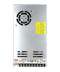 12V 29A 348W AC DC Switching Power Supply with Single Output, front view showing fan and label, 85 percent efficiency.