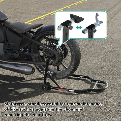 850 Lb Motorcycle Paddock Stand For Sport Bikes Rear Wheel Lift Swingarm Black Heavy Duty Steel Stable Performance