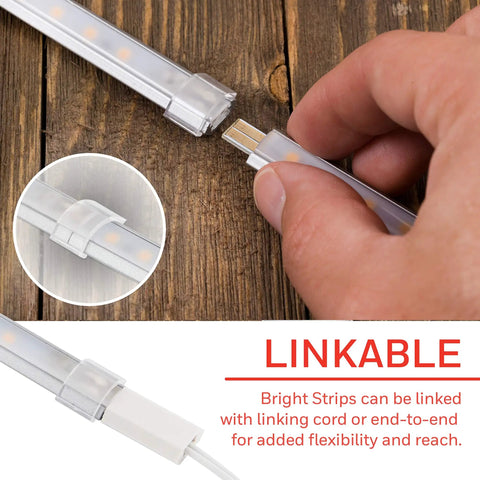 Hand connecting 10 Inch Linkable LED Bright Strips, 6 Pack, 1650 Lumens, 2700K Warm White, Low Voltage Under Cabinet Lighting