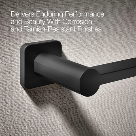 Parallel Towel Arm Wall Mount Dope Sleek Square Design With Circular Accents Modern Towel Holder Matte Black on Wall