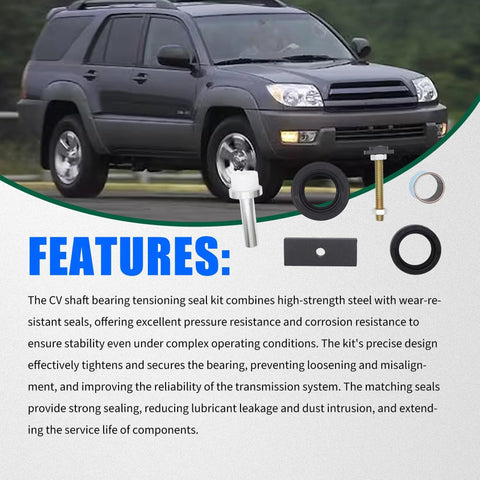 CV Axle Bearing Puller Seal Kit For Toyota 8 Inch Clamshell Front 4Runner Tacoma FJ Cruiser 2003 2018 2005 2018 Replaces 18195 90311-47013 90311-47027 Genuine Parts Easy Install Heavy Duty Gear Fixes Rattles Wheels Tight Saving Money On Shop Fees, steel seals and puller parts