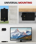 Three Way Indoor Outdoor Speaker System Pair with wall and ceiling mount options near TV, 3.5 inch woofer, 1200W max.