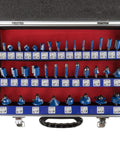 35 Piece Router Bits Set Carbide Woodworking Kit with Allen Wrench and Aluminum Carrying Case Silver for DIY Home Improvement