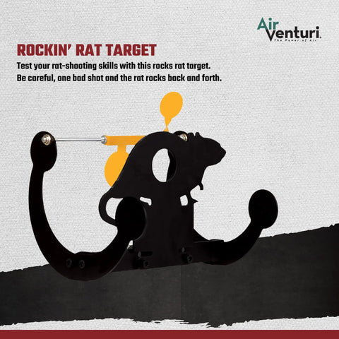 Rockin' Rat Airgun Targets Black For Backyard Practice, durable steel rim targets with high contrast finish, quick reset design.