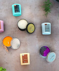 Premium Soy Candle Making Kit Full Set With Soy Wax 7 Oz Jars And Tins 7 Pleasant Scents and Color Dyes on display