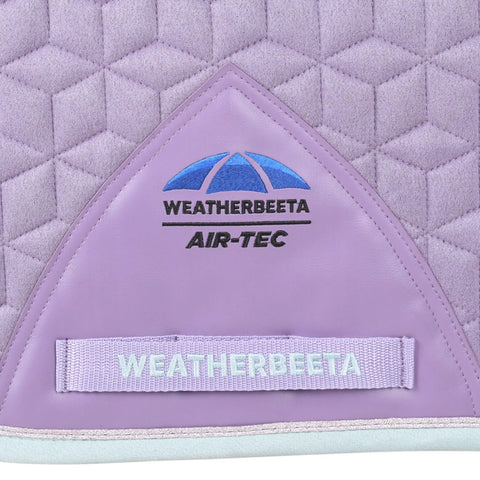 Suede Elite Air Tec Dressage Saddle Pad With Breathable Spine Soft Lilac Large Premium Suede Outer And Vegan Leather Girth Patch