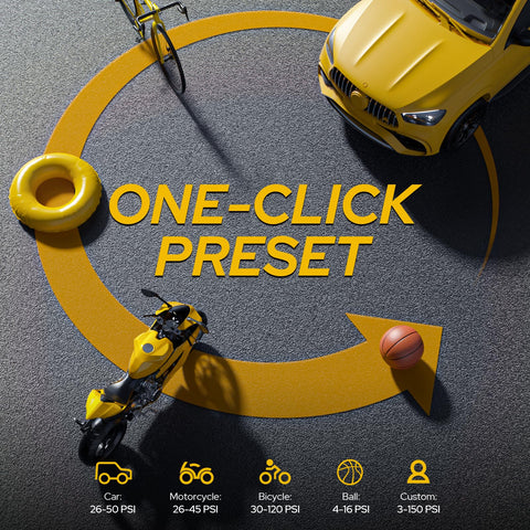 Image showing Portable Tire Inflator With 160 PSI Pressure Gauge Electric Air Pump For Car Motorcycle Bike And Balls