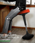 Adjustable Standing Desk Stool For Home Office And Classroom Use Ergonomic Active Sitting Chair with user seated