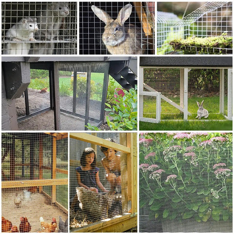 Heavy Duty Hot Dipped Galvanized Wire Mesh Roll 4 By 20 Feet Half Inch Hardware Cloth used in rabbit and chicken enclosures.