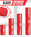 High Density EPP Round Back Foam Roller For Back, Yoga And Pilates in Red Snow, shown in 4 sizes: 12", 18", 24", and 36" for deep tissue massage