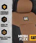 MeshFlex Automotive Seat Covers For Cars Trucks And SUVs Beige Front Seat Covers with durable mesh back, premium comfort